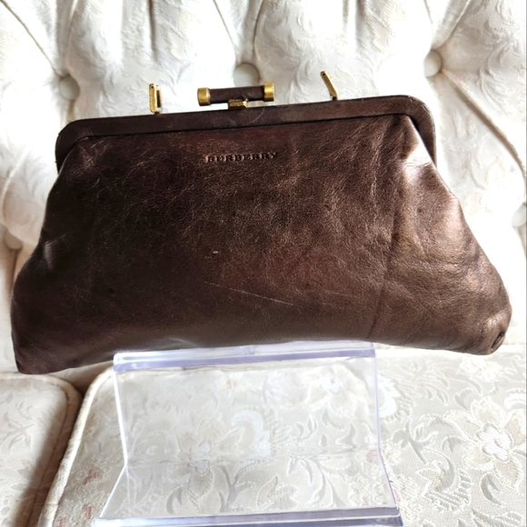 Burberry Brown Leather Clutch - Picture 1 of 9